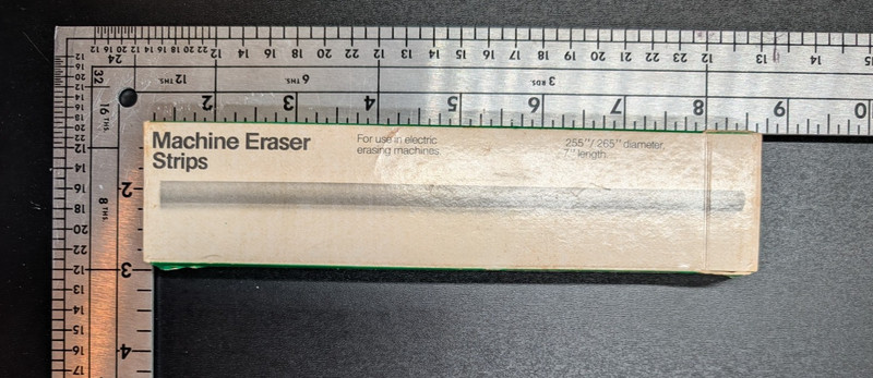 Vtg Faber Castel Machine Eraser Strips Green .255″/.265″ 7″ Length #75 *NOS