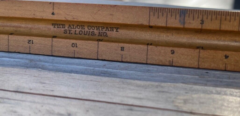 VINTAGE ALOE CO. ST. LOUIS Engineer Triangular 12" Scale Orig. ADVERTISING NICE gallery