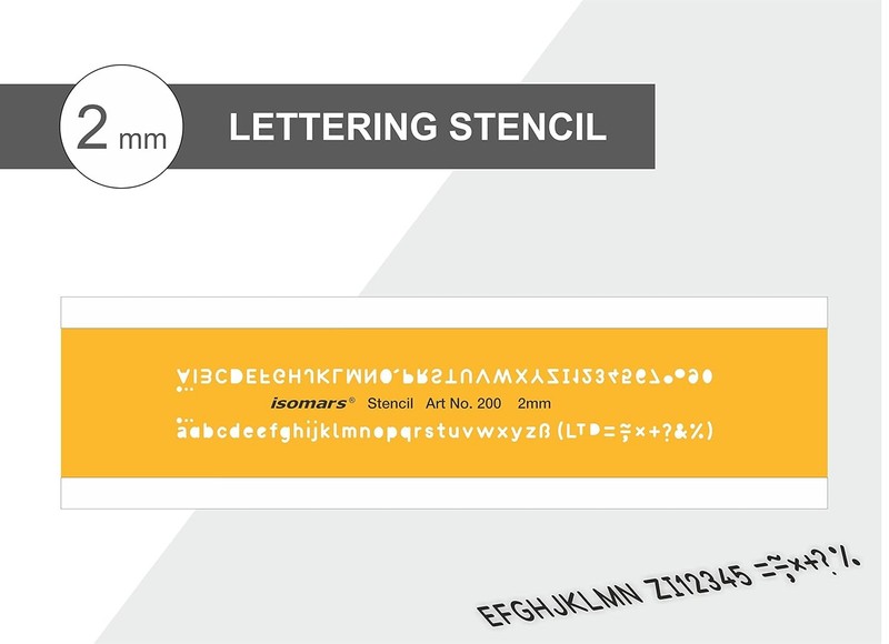 Alphabet & Number Lettering Stencil Template 2mm | Drafting Drawing Art Design gallery