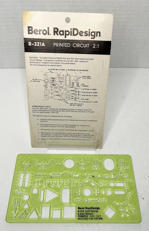 Berol RapiDesign R-321A Printed Circuit 2:1 Template