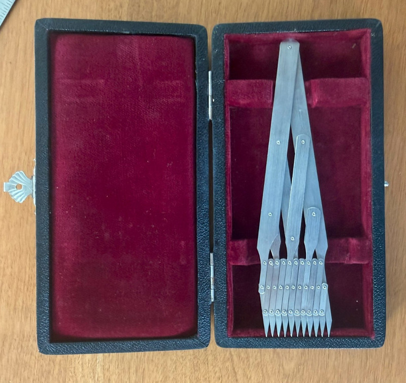 vintage MAHO spacing divider drafting tool stainless 11 3/4″ in original box