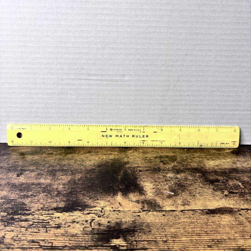Vintage New Math School Ruler by Sterling USA Hard Plastic