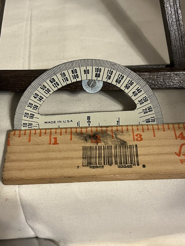 VINTAGE METAL PROTRACTOR MADE IN USA 3.75" X 2” B-2 gallery