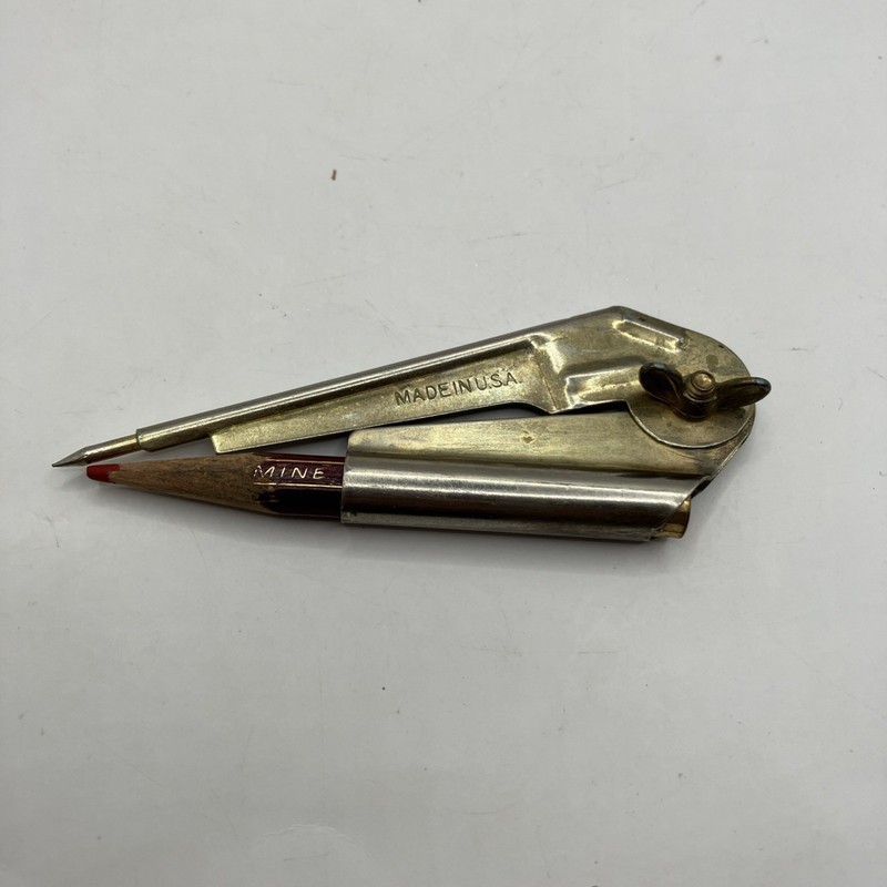 Antique Metal Drawing Protractor Compass