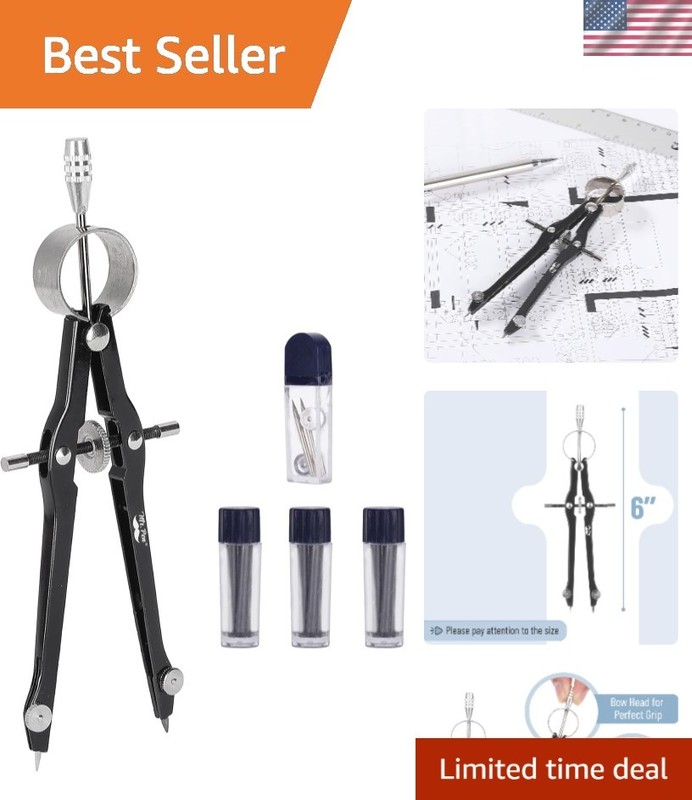 Ultimate Compass Set for Drafting: Metal Tool with Lead, Needles & Accessories