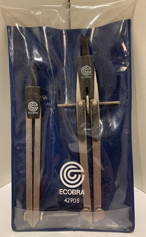 Vintage Ecobra 42908 Compass 2 German Drafting Tools In Original Packaging