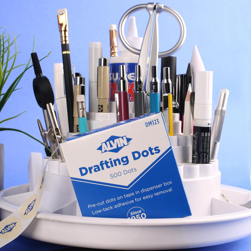 Alvin Drafting Dots – 500 Pre-Cut 7/8” Dots, Low-Tack Adhesive, Clean Removal, E gallery