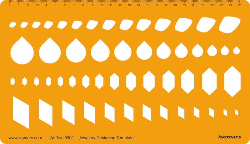 Isomars Jewelry Designing Template Triangle Stone Oval Design Drafting Stencil