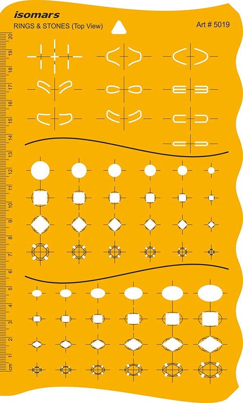 Isomars Jewelry Designing Template Ring Top View Drafting Stencil Scale gallery