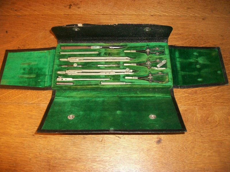 VINTAGE E.O. RICHTER & CO. GERMAN PRECISION DRAFTING DRAWING SET COMPLETE gallery