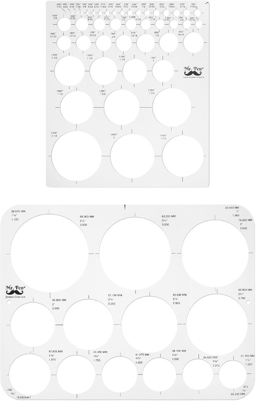 Circle Templates – Large & Small Sizes, Circle Stencil & Ruler for Drafting & Dr