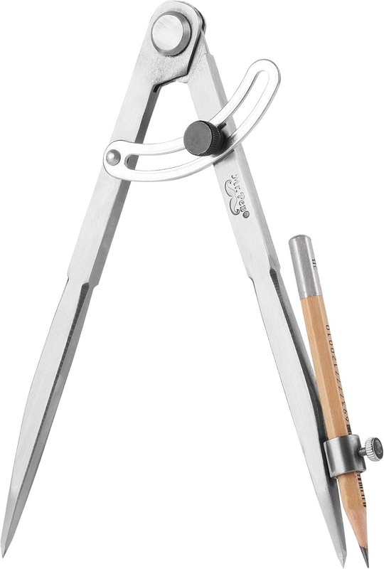 Modern 8-Inch Compass with Pencil Holder for Easy Circle Drawing & Measurement gallery