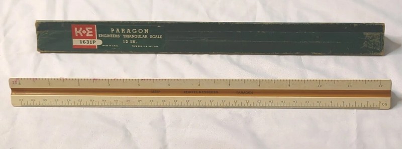 Keuffel Esser KE K+E Paragon 1631P 1621p Engineer Triangular 12" Scale Sleeves gallery