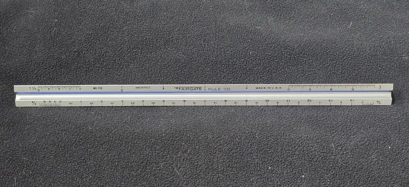 Fairgate Rule Co Architect 3 Sided Triangular Metal Ruler
