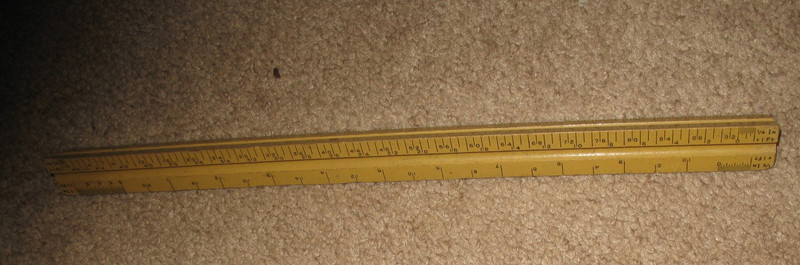 Vintage 3 sided ruler –wood
