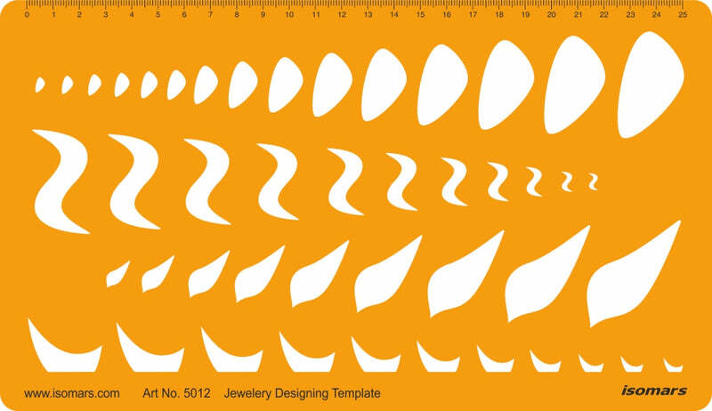 Isomars Jewelry Designing Template Organic Stones Design Drafting Stencils Scale