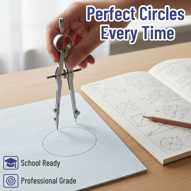 Geometry Set with 6 Inch Swing Arm Protractor, Divider, Set Squares, Ruler, Comp gallery