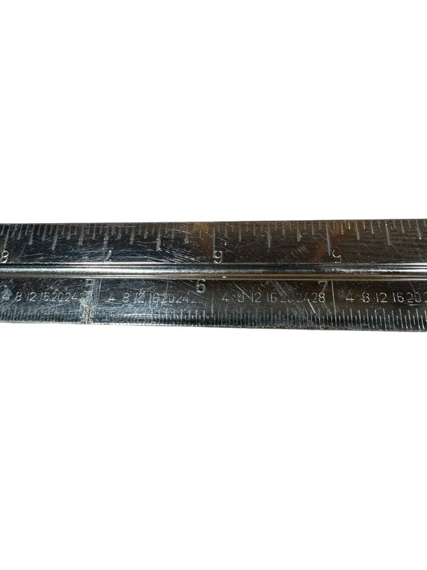 Vtg Stainless Steel Grooved Precision Ruler Engineering Multiple Scale W Germany gallery