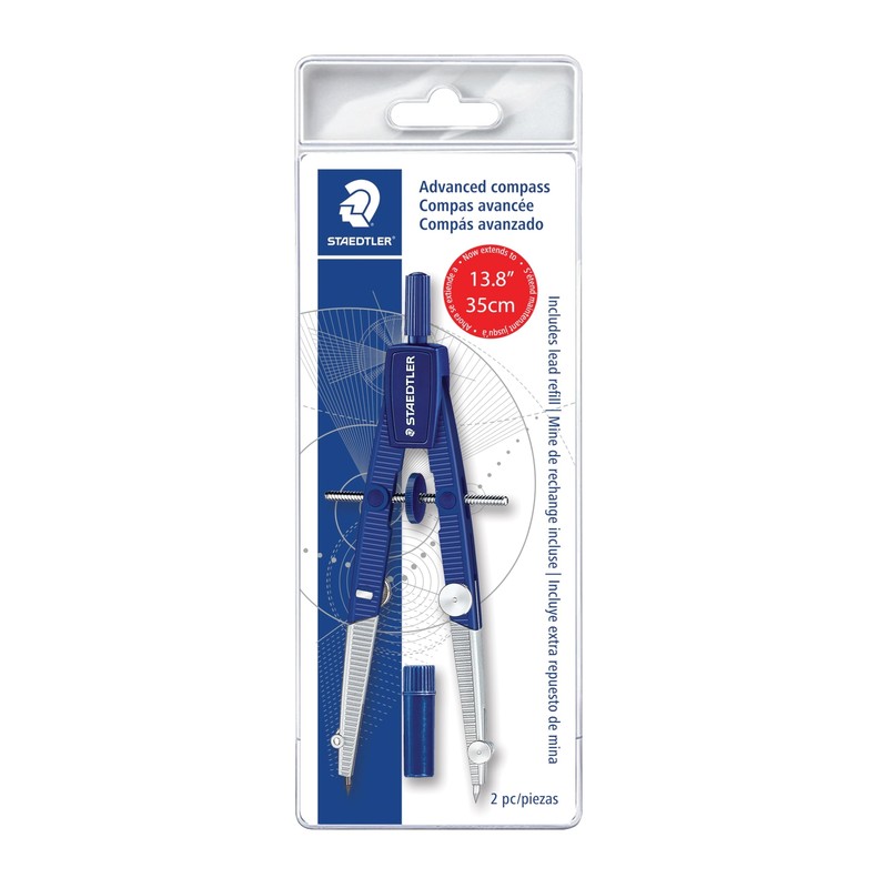 Blue Silver Metal Compass with Quick Setting Universal Adapter and Spare Lead