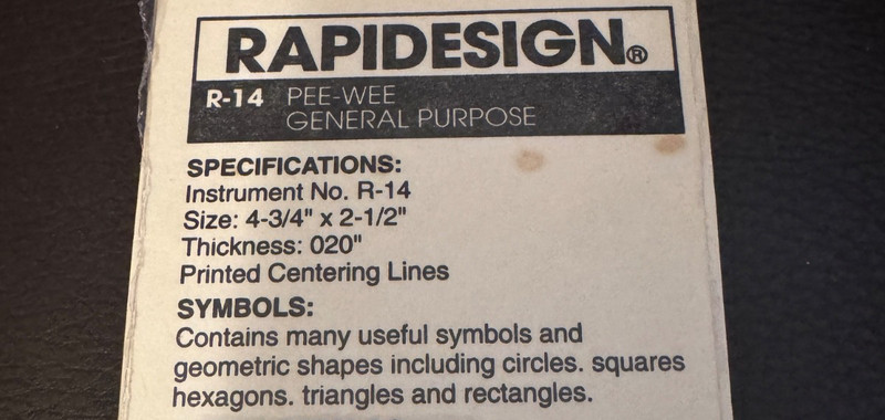 RAPIDESIGN PEE-WEE GENERAL PURPOSE TEMPLATE R-14 gallery