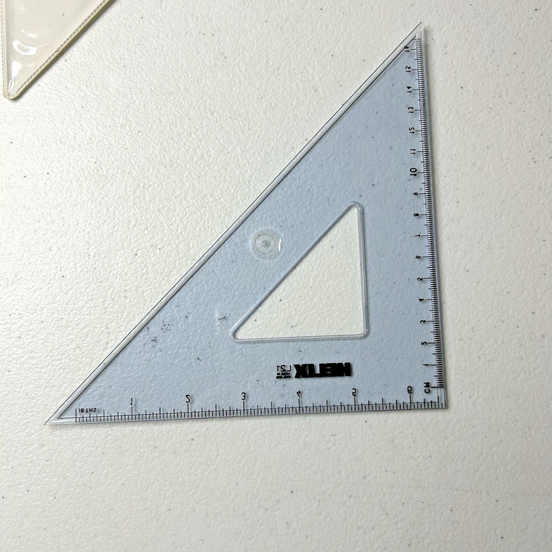 Helix 26cm 45° Acrylic Drafting Triangle Bevelled Edge L2114 England Vintage gallery