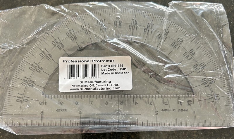 SI Manufacturing Professional Half Circle 6″ Protractor