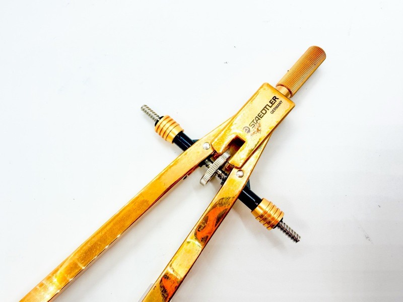 STAEDTLER 555 85 JSB 150th ANNYVERSARY COMPASS 24k Gold Plated Germany gallery