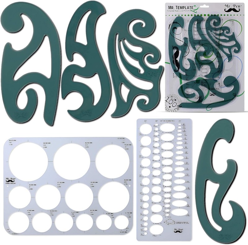 French Curve - Large Circle & Ellipse Templates 6 Pc, Curve Ruler, Drawing & ... gallery