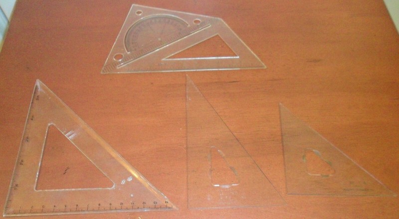 4 Vintage Clear Plastic Drafting, Drawing, Engineering Templates Dietzgen, K & E