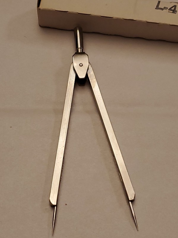 Vintage C Thrul L-4 Divider Drafting Tool In Box 4.75" France gallery