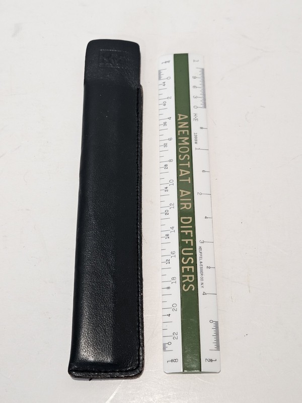 Keuffel Esser Advertising Mechanical Draftmans Scale Ruler 1399W w/ Leather Case
