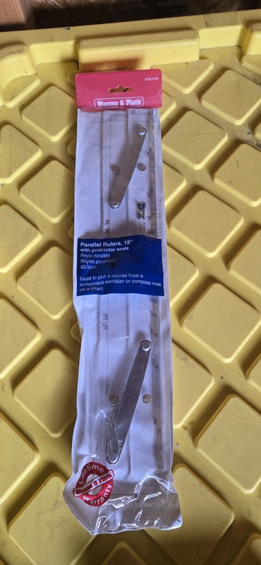 Weems & Plath 18″ Parallel Ruler w/ Protractor Scale Clear/Silver MPN 138