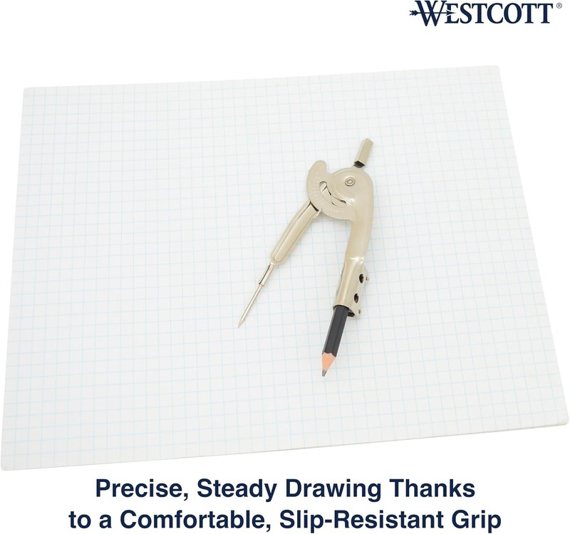 Metal Ball Bearing Compass with Pencil Nickel Plated Drawing Geometry Tool 12201 gallery