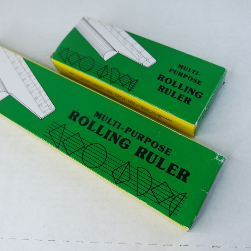 VTG Rolling Ruler Set 6 & 12 Inch Parallel Glider Made in Taiwan Original Boxes