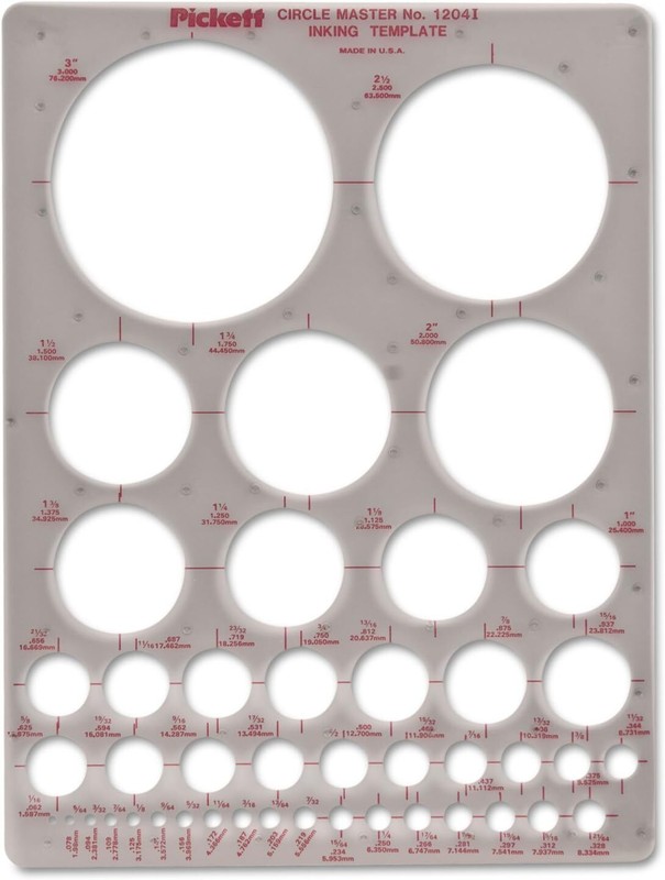 Pickett CHA1204I Circle Master Template, Range From 1/16 To 3 Inches in Diameter