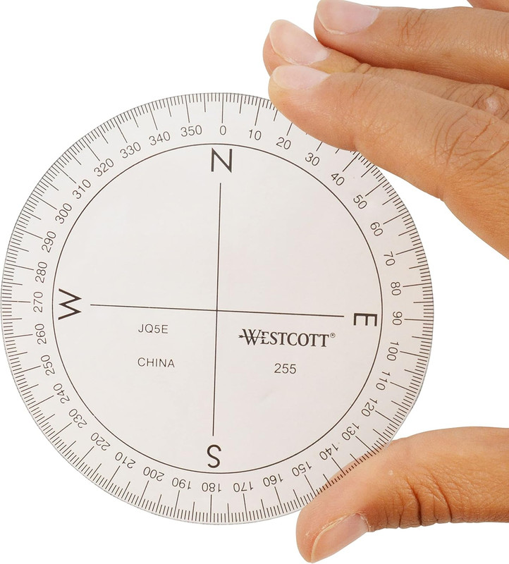 360-Degree Compass Protractor with Clear Dial, 3.5-Inch, Accurate Calibration gallery
