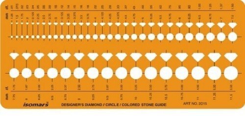 Isomars Jewelry Designing Template Diamond Gemstone Shape Drafting Stencil Scale