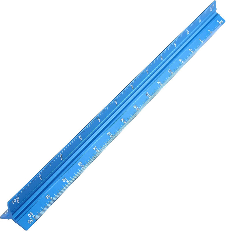 12 Inch Aluminum Engineer Scale Ruler Triangular Drafting Tool Imperial Scales B gallery