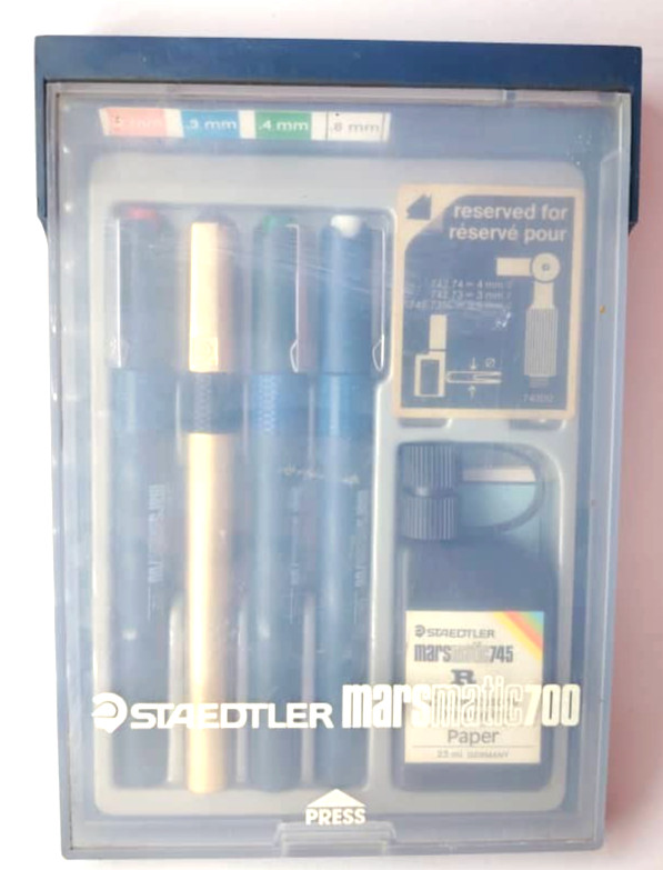🔥 STAEDTLER MARSMATIC 700 NOS TECHNICAL PEN SET — GOLD —GERMANY — FREE SHIPPING gallery