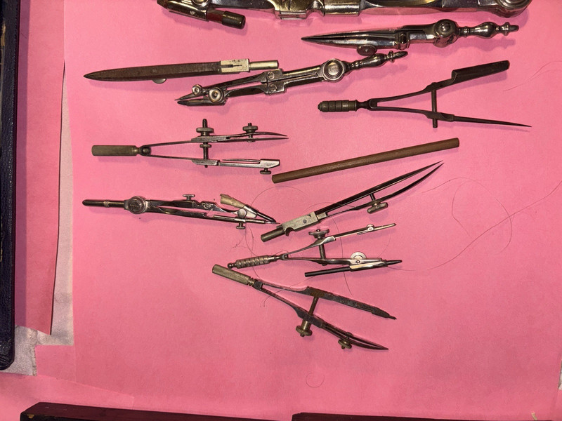 Antique Drafting Tool Sets Made In Germany with Cases misc parts gallery