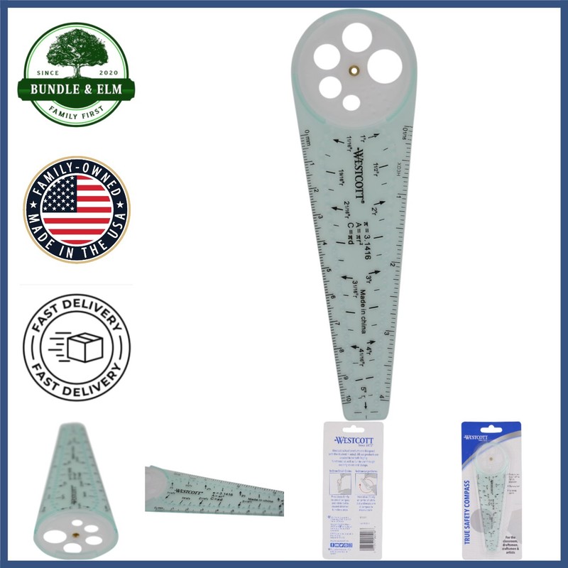 Versatile Shatterproof Compass for Accurate Circles from 1/4-Inch to 10 Inches
