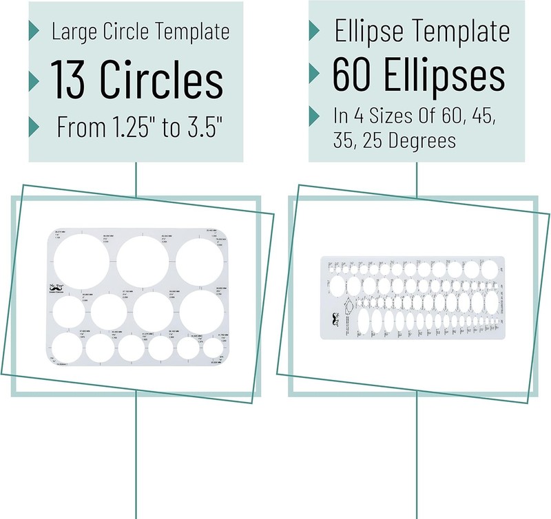 French Curve - Large Circle & Ellipse Templates 6 Pc, Curve Ruler, Drawing & ... gallery