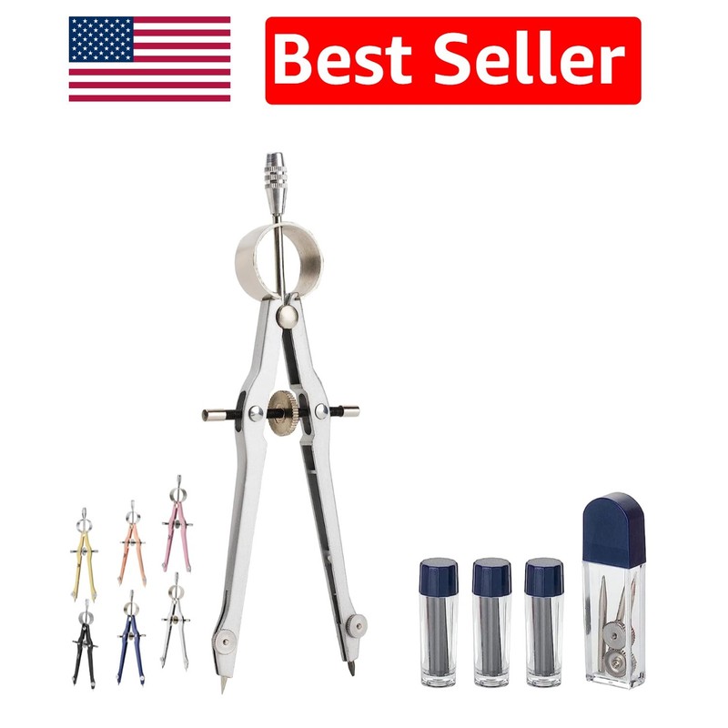 All-Metal Professional Compass – Ideal for Math, Drafting & Art Projects