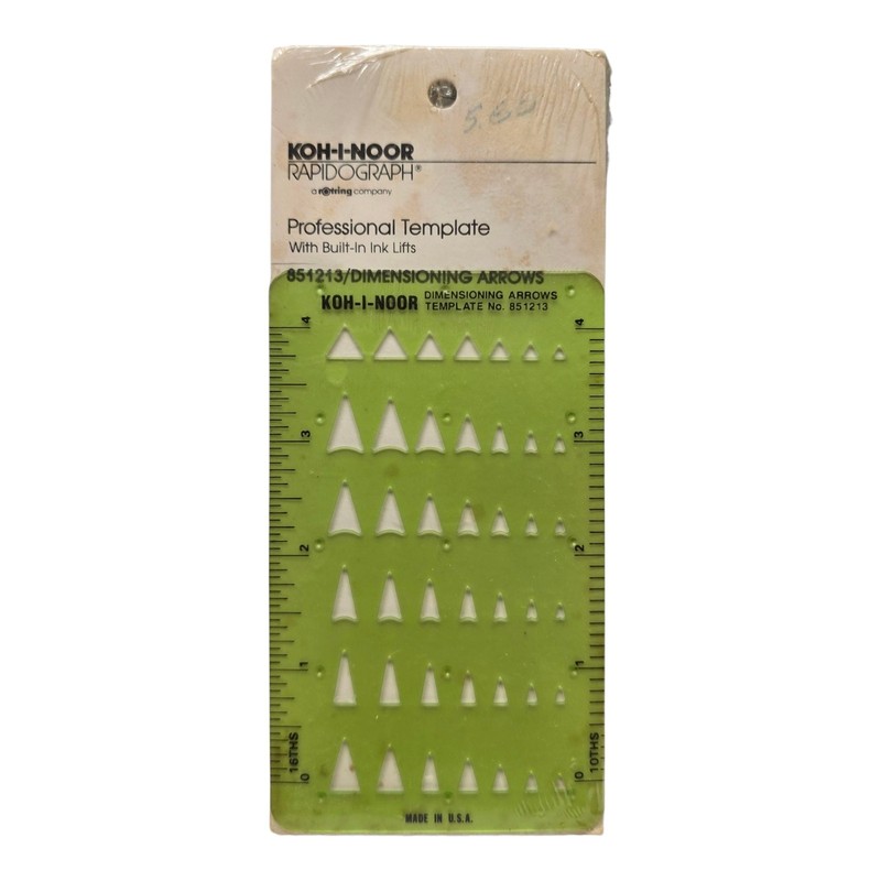 New Koh-I-Noor Rapidograph 851213 Dimensioning Arrows Professional Template