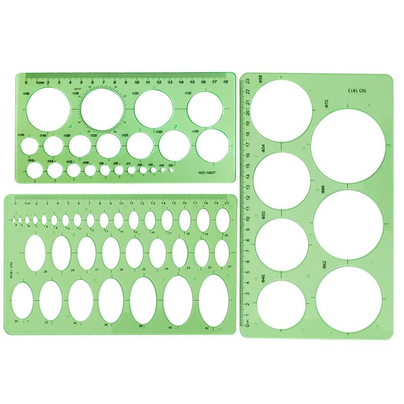 3Pcs Plastic Circle Template Geometric Circle Stencils for Drawing School Office