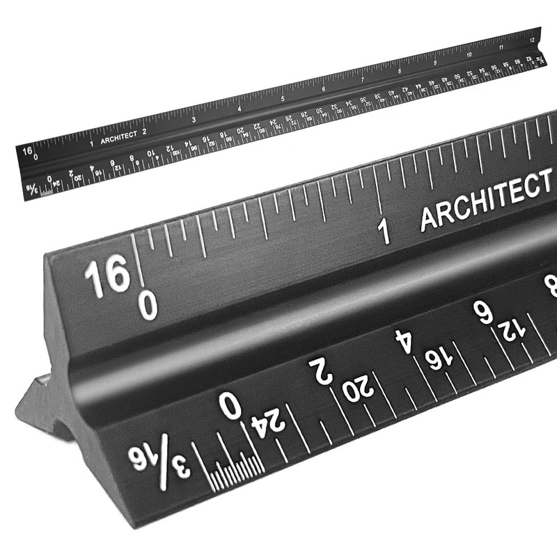 12 Inch Aluminum Architectural Scale Ruler for Drafting