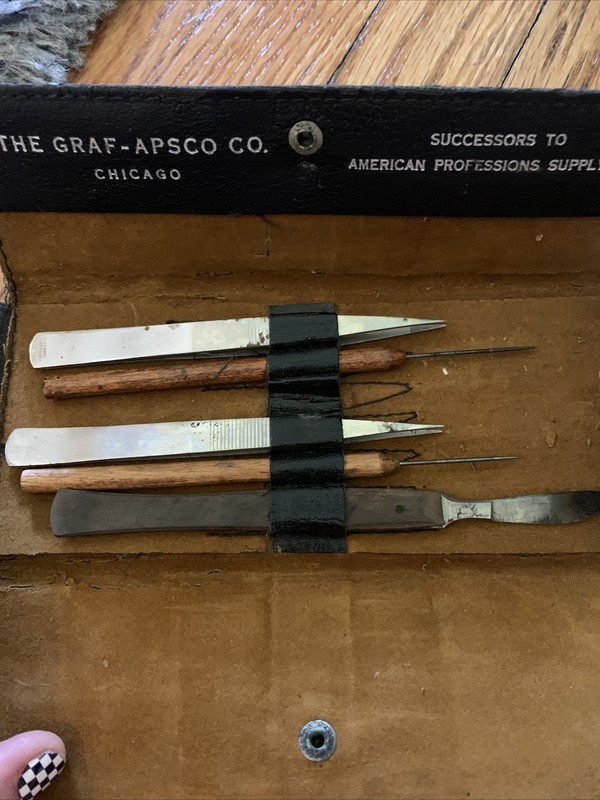 Vintage The Graf Apsco Co Small Mechanical Tool Kit with Carry Case