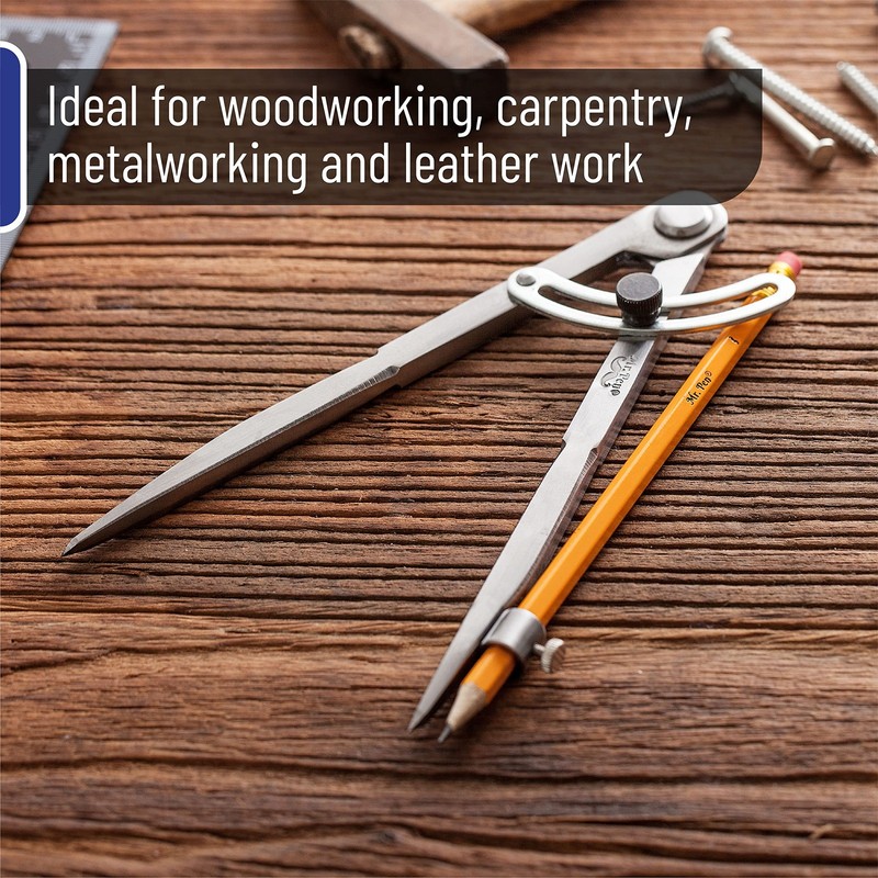 Mr. Pen- Professional Large Compass for Woodworking, 12 Inch Compass with Win... gallery