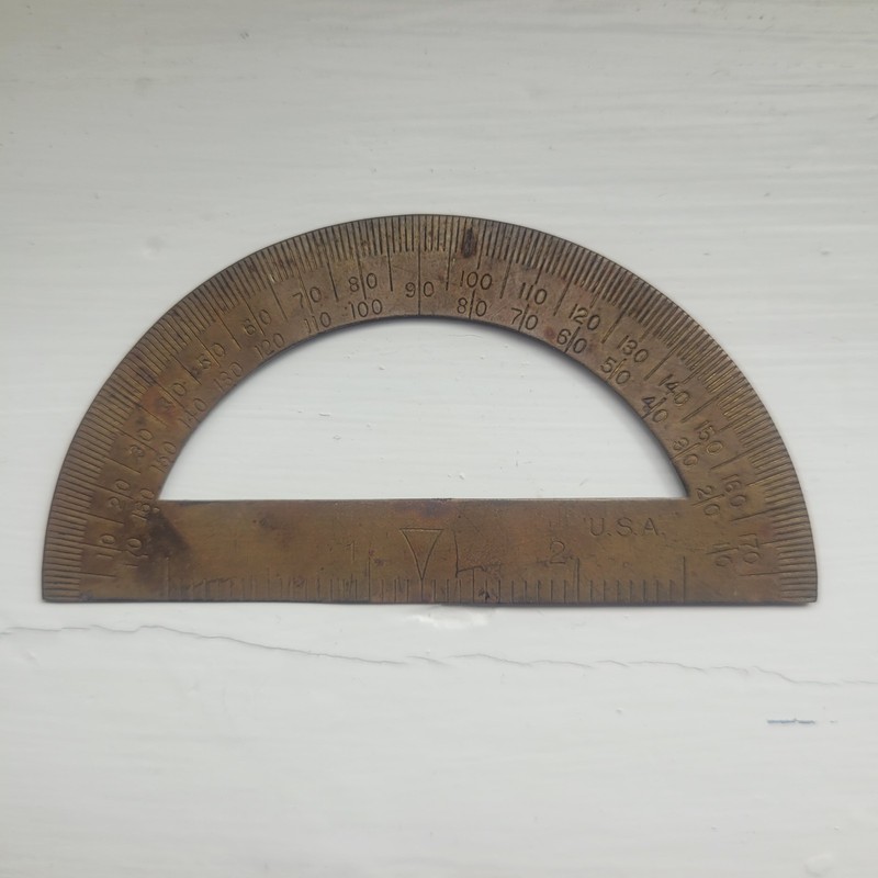 Protractor VTG Brass 1930s Semicircular