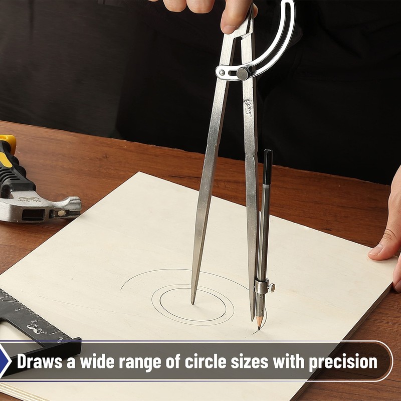 Mr. Pen- Professional Large Compass for Woodworking, 12 Inch Compass with Win... gallery
